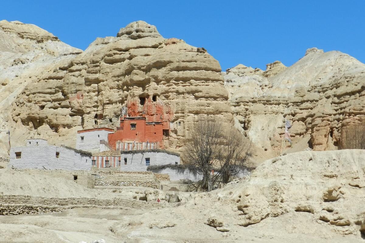 Ancient caves in Mustang